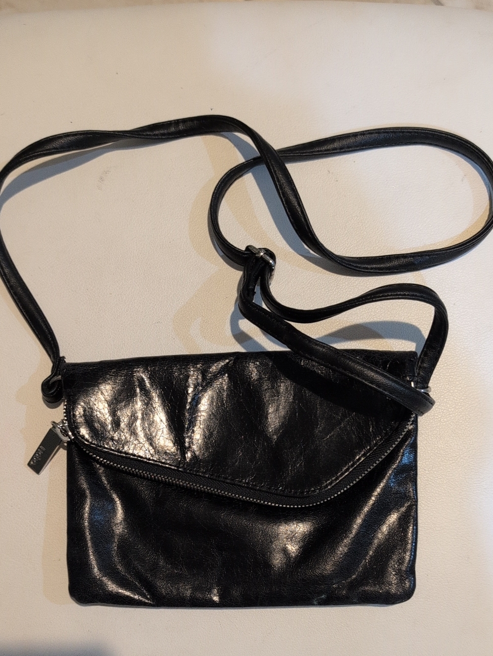 Hobo International Daria Black Leather Convertible Crossbody Clutch